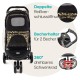 Innopet Allure Cheetah Dog Buggy - Stylish Dog Buggy with Leopard Print - Foldable with One Hand - Max. 20 kg - Storage Basket and 2 Safety Leashes - Ideal Pet Trolley for Cats and Dogs