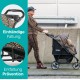 Innopet Allure Cheetah Dog Buggy - Stylish Dog Buggy with Leopard Print - Foldable with One Hand - Max. 20 kg - Storage Basket and 2 Safety Leashes - Ideal Pet Trolley for Cats and Dogs