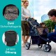 Innopet Allure Cheetah Dog Buggy - Stylish Dog Buggy with Leopard Print - Foldable with One Hand - Max. 20 kg - Storage Basket and 2 Safety Leashes - Ideal Pet Trolley for Cats and Dogs
