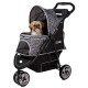 Innopet Allure Cheetah Dog Buggy - Stylish Dog Buggy with Leopard Print - Foldable with One Hand - Max. 20 kg - Storage Basket and 2 Safety Leashes - Ideal Pet Trolley for Cats and Dogs