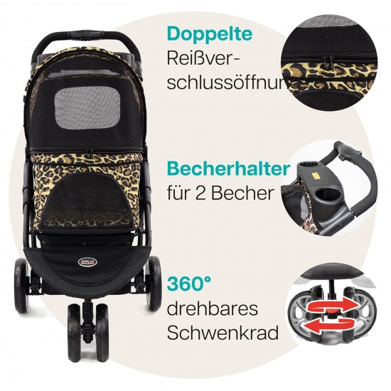 Innopet Allure Onyx Dog Pram - Stylish Cat Buggy - 360° Swivel Wheel - Storage Basket - Compact Foldable Pet Buggy Innopet Allure Onyx Dog Pram - Stylish Cat Buggy - 360° Swivel Wheel - Storage Basket - Compact Foldable Pet Buggy