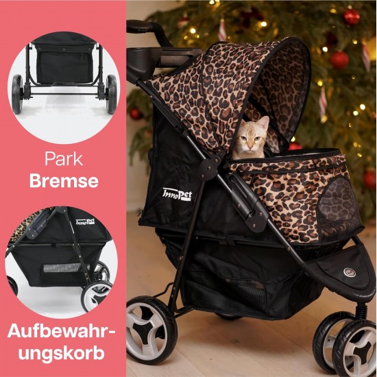 Innopet Allure Onyx Dog Pram - Stylish Cat Buggy - 360° Swivel Wheel - Storage Basket - Compact Foldable Pet Buggy Innopet Allure Onyx Dog Pram - Stylish Cat Buggy - 360° Swivel Wheel - Storage Basket - Compact Foldable Pet Buggy