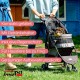 Innopet Avenue Mottled Grey Lightweight Dog & Cat Buggy - Rain Cover Included - Compact City Dog Pram - Foldable 2-Wheel Buggy with Safety Leashes & Storage Basket