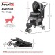 Innopet Avenue Mottled Grey Lightweight Dog & Cat Buggy - Rain Cover Included - Compact City Dog Pram - Foldable 2-Wheel Buggy with Safety Leashes & Storage Basket