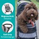 Innopet Avenue Mottled Grey Lightweight Dog & Cat Buggy - Rain Cover Included - Compact City Dog Pram - Foldable 2-Wheel Buggy with Safety Leashes & Storage Basket