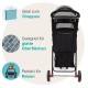 Innopet Avenue Mottled Grey Lightweight Dog & Cat Buggy - Rain Cover Included - Compact City Dog Pram - Foldable 2-Wheel Buggy with Safety Leashes & Storage Basket