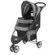 Innopet Avenue Mottled Grey Lightweight Dog & Cat Buggy - Rain Cover Included - Compact City Dog Pram - Foldable 2-Wheel Buggy with Safety Leashes & Storage Basket