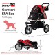 Innopet Comfort Efa Eco Dog Buggy Red / Black - One-Handed Foldable Dog & Cat Pram with 25 kg Load Capacity - Puncture-proof EVA Wheels, 2 Safety Leashes - Storage Basket & 3-Wheel Design Innopet Comfort Efa Eco Dog Buggy Red / Black - One-Handed Foldable Dog & Cat Pram with 25 kg Load Capacity - Puncture-proof EVA Wheels, 2 Safety Leashes - Storage Basket & 3-Wheel Design
