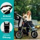 Innopet Comfort Efa Eco Dog Buggy Red / Black - One-Handed Foldable Dog & Cat Pram with 25 kg Load Capacity - Puncture-proof EVA Wheels, 2 Safety Leashes - Storage Basket & 3-Wheel Design Innopet Comfort Efa Eco Dog Buggy Red / Black - One-Handed Foldable Dog & Cat Pram with 25 kg Load Capacity - Puncture-proof EVA Wheels, 2 Safety Leashes - Storage Basket & 3-Wheel Design