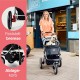 Innopet Comfort Efa Eco Dog Buggy Red / Black - One-Handed Foldable Dog & Cat Pram with 25 kg Load Capacity - Puncture-proof EVA Wheels, 2 Safety Leashes - Storage Basket & 3-Wheel Design Innopet Comfort Efa Eco Dog Buggy Red / Black - One-Handed Foldable Dog & Cat Pram with 25 kg Load Capacity - Puncture-proof EVA Wheels, 2 Safety Leashes - Storage Basket & 3-Wheel Design