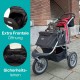 Innopet Comfort Efa Eco Dog Buggy Red / Black - One-Handed Foldable Dog & Cat Pram with 25 kg Load Capacity - Puncture-proof EVA Wheels, 2 Safety Leashes - Storage Basket & 3-Wheel Design Innopet Comfort Efa Eco Dog Buggy Red / Black - One-Handed Foldable Dog & Cat Pram with 25 kg Load Capacity - Puncture-proof EVA Wheels, 2 Safety Leashes - Storage Basket & 3-Wheel Design