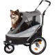 Innopet Pet Stoller,IPS-055/AT,Grey/Black/Silver, Free Rain and Wind cover, dog carrier, trolley, Trailer, Sporty. Pet buggy, pushchair, pram for dogs and cats