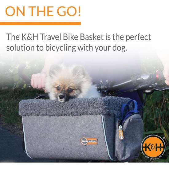 K&H Pet Products Bicycle Basket for Dogs, Universal Fit for Cats, Dogs, Pets, Bicycle Basket with Front Wheel Mount Included, Washable Lining, Strong Metal Basket, 2 K&H Pet Products Bicycle Basket for Dogs, Universal Fit for Cats, Dogs, Pets, Bicycle Basket with Front Wheel Mount Included, Washable Lining, Strong Metal Basket, 2