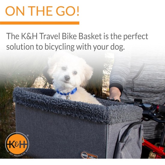 K&H Pet Products Bicycle Basket for Dogs, Universal Fit for Cats, Dogs, Pets, Bicycle Basket with Front Wheel Mount Included, Washable Lining, Strong Metal Basket, 2 K&H Pet Products Bicycle Basket for Dogs, Universal Fit for Cats, Dogs, Pets, Bicycle Basket with Front Wheel Mount Included, Washable Lining, Strong Metal Basket, 2