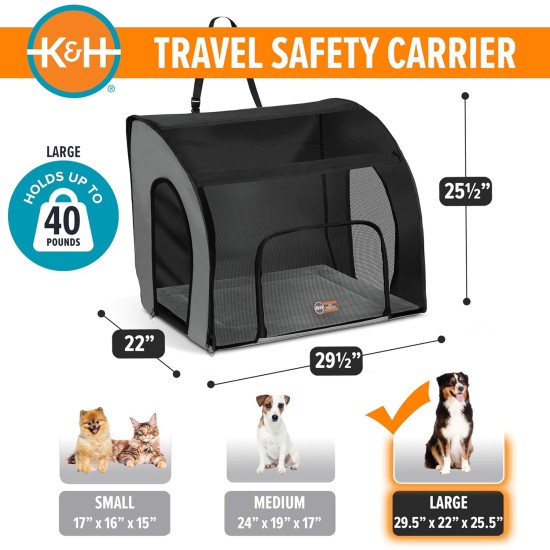 K&H Pet Products Travel Safety Pet Carrier Medium Gray 24" x 19" x 17" K&H Pet Products Travel Safety Pet Carrier Medium Gray 24" x 19" x 17"