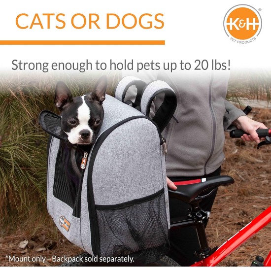 K&H Pet Products Universal Rear Bicycle Carrier for Cat and Dog Bicycle Basket and Backpack Black Universal Fit K&H Pet Products Universal Rear Bicycle Carrier for Cat and Dog Bicycle Basket and Backpack Black Universal Fit