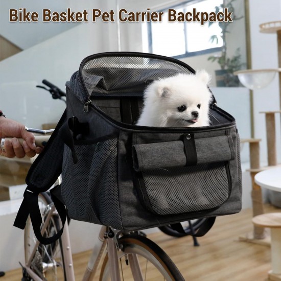 Kavolet Dog Bicycle Basket, Small Dog Carrier Oxford Fabric, Pet Carrier, Bicycle Baskets for Dogs, Puppy Bicycle Bag, Backpack for Small, Medium Cats and Dogs, 39 x 32 x 29 cm Kavolet Dog Bicycle Basket, Small Dog Carrier Oxford Fabric, Pet Carrier, Bicycle Baskets for Dogs, Puppy Bicycle Bag, Backpack for Small, Medium Cats and Dogs, 39 x 32 x 29 cm