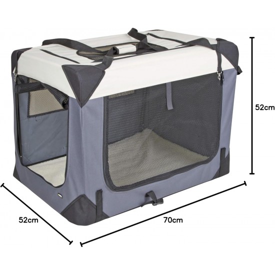 Kerbl Travel Box Journey, 70 x 52 x 52 cm, Grey/Beige Kerbl Travel Box Journey, 70 x 52 x 52 cm, Grey/Beige