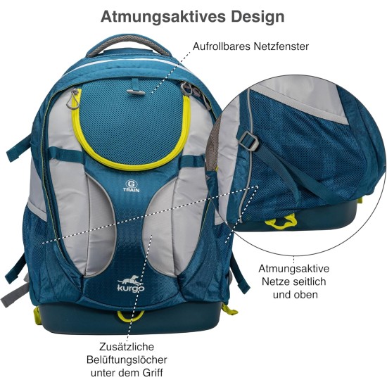 Kurgo G-Train backpack with integrated dog compartment, waterproof base, with bottle holders, for pets up to 11 kg, red Kurgo G-Train backpack with integrated dog compartment, waterproof base, with bottle holders, for pets up to 11 kg, red