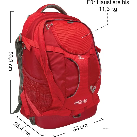 Kurgo G-Train dog backpack, with integrated pet compartment, waterproof base, for pets up to 11 kg, black Kurgo G-Train dog backpack, with integrated pet compartment, waterproof base, for pets up to 11 kg, black