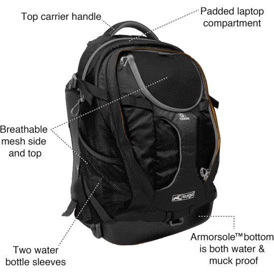 Kurgo G-Train dog backpack, with integrated pet compartment, waterproof base, for pets up to 11 kg, black Kurgo G-Train dog backpack, with integrated pet compartment, waterproof base, for pets up to 11 kg, black