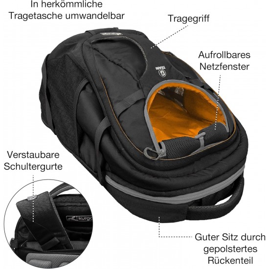 Kurgo G-Train dog backpack, with integrated pet compartment, waterproof base, for pets up to 11 kg, navy blue Kurgo G-Train dog backpack, with integrated pet compartment, waterproof base, for pets up to 11 kg, navy blue