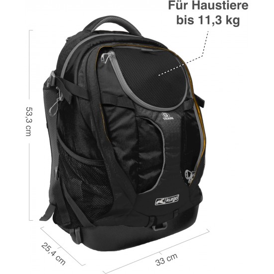 Kurgo G-Train dog backpack, with integrated pet compartment, waterproof base, for pets up to 11 kg, navy blue Kurgo G-Train dog backpack, with integrated pet compartment, waterproof base, for pets up to 11 kg, navy blue