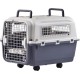 Lanco Portable and breathable large plastic dog carrier. Pets dogs. Durable material. Dimensions: 89 x 61 x 74 cm. Two handles. Grey and white colour. Lanco Portable and breathable large plastic dog carrier. Pets dogs. Durable material. Dimensions: 89 x 61 x 74 cm. Two handles. Grey and white colour.