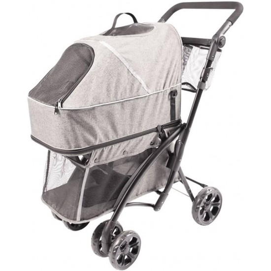 Laroy Group Deluxe Dog Buggy Pet Buggy Size 99 x 79 x 49 cm Grey Ideal for Small Dogs with Mobility Problems Laroy Group Deluxe Dog Buggy Pet Buggy Size 99 x 79 x 49 cm Grey Ideal for Small Dogs with Mobility Problems