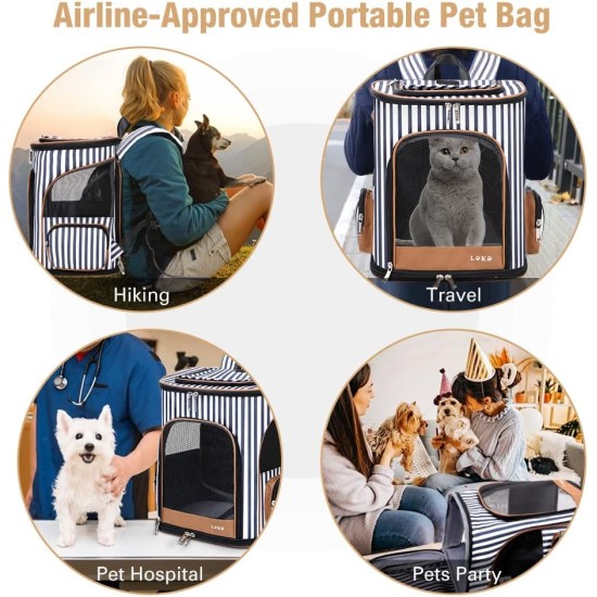Lekereise Cat Backpack Expandable Pet Carrier Backpack for Small Cats and Dogs, Airline Approved, Foldable Dog Carrier Backpack with Inner Safety Leash, Grey Lekereise Cat Backpack Expandable Pet Carrier Backpack for Small Cats and Dogs, Airline Approved, Foldable Dog Carrier Backpack with Inner Safety Leash, Grey