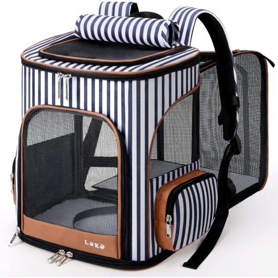 Lekereise Cat Backpack Expandable Pet Carrier Backpack for Small Cats and Dogs, Airline Approved, Foldable Dog Carrier Backpack with Inner Safety Leash, Grey Lekereise Cat Backpack Expandable Pet Carrier Backpack for Small Cats and Dogs, Airline Approved, Foldable Dog Carrier Backpack with Inner Safety Leash, Grey