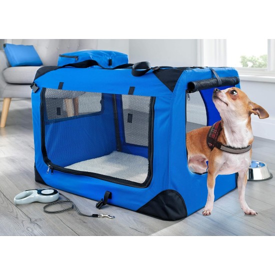Lightweight Fabric Pet Carrier Crate with Fleece Mat and Food Bag - Large (70 x 52 x 52 cm), Black Lightweight Fabric Pet Carrier Crate with Fleece Mat and Food Bag - Large (70 x 52 x 52 cm), Black