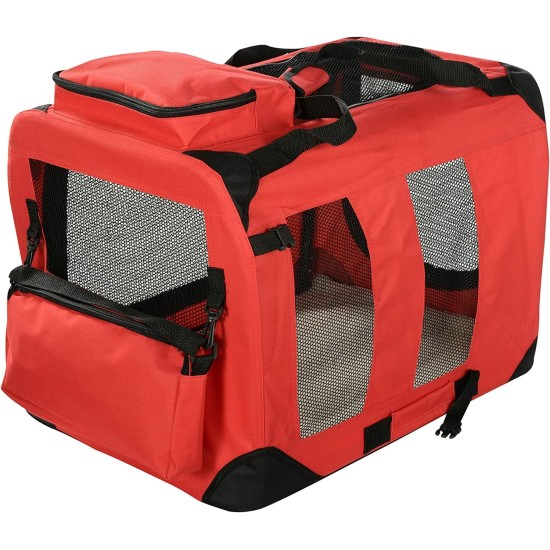 Lightweight Fabric Pet Carrier Crate with Fleece Mat and Food Bag - Large (70 x 52 x 52 cm), Black Lightweight Fabric Pet Carrier Crate with Fleece Mat and Food Bag - Large (70 x 52 x 52 cm), Black