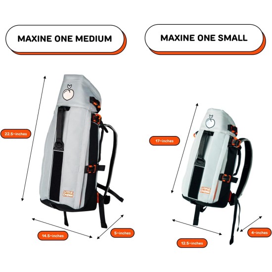Little Chonk The Maxine One Dog Backpack - Front Safe and Comfortable Chonkcrete Grey Little Chonk The Maxine One Dog Backpack - Front Safe and Comfortable Chonkcrete Grey