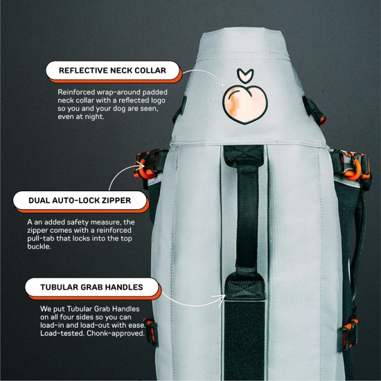 Little Chonk The Maxine One Dog Backpack - Front Safe and Comfortable Chonkcrete Grey Little Chonk The Maxine One Dog Backpack - Front Safe and Comfortable Chonkcrete Grey