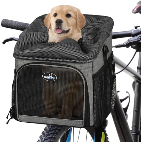 Lixada Pet Bicycle Bag for Dogs Cats Dog Bicycle Basket Carrier Foldable Removable with Breathable Mesh Window Foldable for Small Medium Dogs and Cats Lixada Pet Bicycle Bag for Dogs Cats Dog Bicycle Basket Carrier Foldable Removable with Breathable Mesh Window Foldable for Small Medium Dogs and Cats