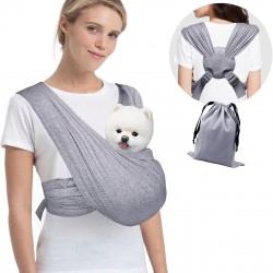 Lyneun Dog Carrier Bag, Soft Hands-Free Dog Bag, Sling for Dogs, Front Package with Adjustable Strap, Flexible Dog Sling for Dogs, Cats (Grey) Lyneun Dog Carrier Bag, Soft Hands-Free Dog Bag, Sling for Dogs, Front Package with Adjustable Strap, Flexible Dog Sling for Dogs, Cats (Grey)