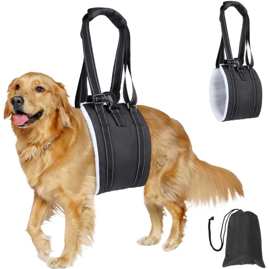 MHwan Dog Carrying Aid for Walking, Improved Design of Portable Buckle on the Back, High-Quality Waterproof and Dirt-Repellent PU Leather and Fluffy Soft Material MHwan Dog Carrying Aid for Walking, Improved Design of Portable Buckle on the Back, High-Quality Waterproof and Dirt-Repellent PU Leather and Fluffy Soft Material