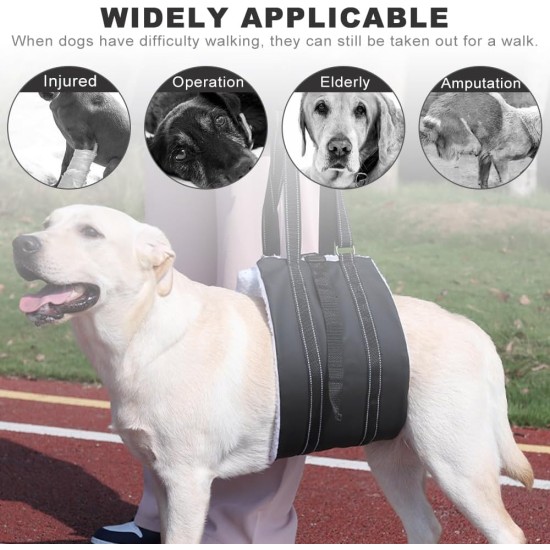 MHwan Dog Carrying Aid for Walking, Improved Design of Portable Buckle on the Back, High-Quality Waterproof and Dirt-Repellent PU Leather and Fluffy Soft Material MHwan Dog Carrying Aid for Walking, Improved Design of Portable Buckle on the Back, High-Quality Waterproof and Dirt-Repellent PU Leather and Fluffy Soft Material