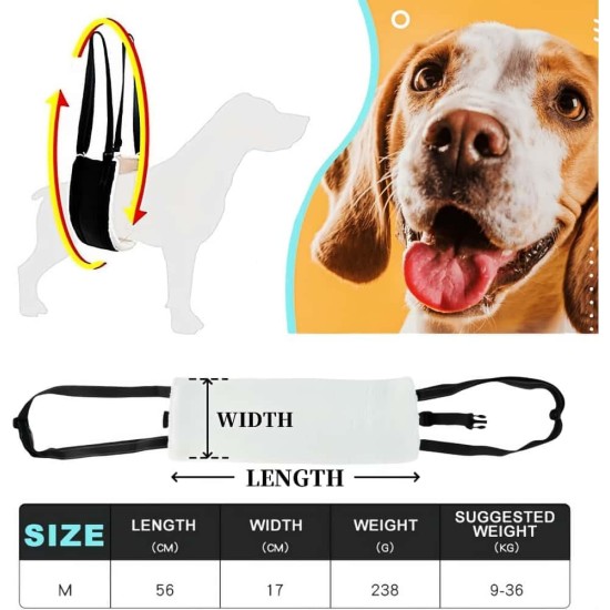 MHwan Dog Carrying Aid for Walking, Improved Design of Portable Buckle on the Back, High-Quality Waterproof and Dirt-Repellent PU Leather and Fluffy Soft Material MHwan Dog Carrying Aid for Walking, Improved Design of Portable Buckle on the Back, High-Quality Waterproof and Dirt-Repellent PU Leather and Fluffy Soft Material
