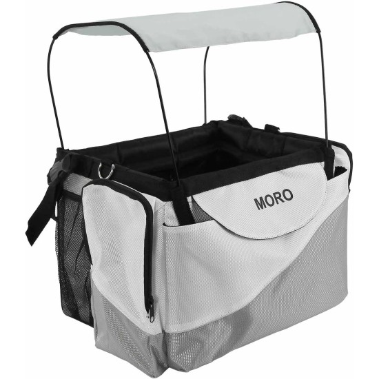 MORO Pet Bicycle Basket for Dogs, Puppies, Cats, Outdoor Travel Bag, Dog Kennel with Sun Protection MORO Pet Bicycle Basket for Dogs, Puppies, Cats, Outdoor Travel Bag, Dog Kennel with Sun Protection