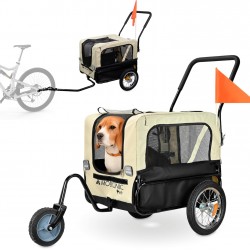 Mobiclinic®, Dog Trailer for Bicycle + Dog Pram, 2-in-1, Up to 40 kg, Waterproof Cover, 123 x 67 x 100 cm, Reflectors & Flag, 600D Oxford, for Small and Medium Dogs Mobiclinic®, Dog Trailer for Bicycle + Dog Pram, 2-in-1, Up to 40 kg, Waterproof Cover, 123 x 67 x 100 cm, Reflectors & Flag, 600D Oxford, for Small and Medium Dogs