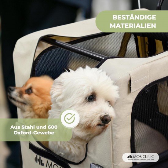 Mobiclinic®, Dog Trailer for Bicycle + Dog Pram, 2-in-1, Up to 40 kg, Waterproof Cover, 123 x 67 x 100 cm, Reflectors & Flag, 600D Oxford, for Small and Medium Dogs Mobiclinic®, Dog Trailer for Bicycle + Dog Pram, 2-in-1, Up to 40 kg, Waterproof Cover, 123 x 67 x 100 cm, Reflectors & Flag, 600D Oxford, for Small and Medium Dogs