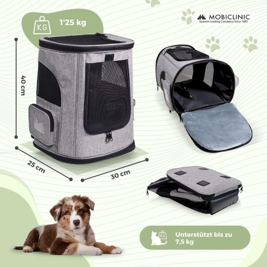 Mobiclinic® Pets Pet Backpack, Thor, Foldable, Mesh Window, Accessory Pockets, Multi-Access, Double Handle, European Brand, Adjustable, 30 x 25 x 40 cm, Carry Bag for Cats and Dogs Mobiclinic® Pets Pet Backpack, Thor, Foldable, Mesh Window, Accessory Pockets, Multi-Access, Double Handle, European Brand, Adjustable, 30 x 25 x 40 cm, Carry Bag for Cats and Dogs