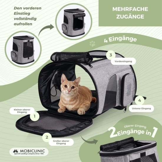 Mobiclinic® Pets Pet Backpack, Thor, Foldable, Mesh Window, Accessory Pockets, Multi-Access, Double Handle, European Brand, Adjustable, 30 x 25 x 40 cm, Carry Bag for Cats and Dogs Mobiclinic® Pets Pet Backpack, Thor, Foldable, Mesh Window, Accessory Pockets, Multi-Access, Double Handle, European Brand, Adjustable, 30 x 25 x 40 cm, Carry Bag for Cats and Dogs