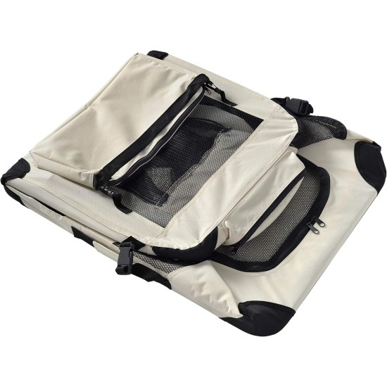 Mool Lightweight Fabric Pet Carrier Crate with Fleece Mat and Food Bag - Large (70 x 52 x 52 cm), Black Mool Lightweight Fabric Pet Carrier Crate with Fleece Mat and Food Bag - Large (70 x 52 x 52 cm), Black