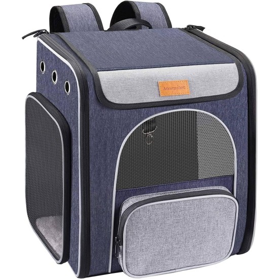 Morpilot Cat Backpack Dog Backpack for Cats and Small Dogs 7 kg, Foldable Pet Backpack with Inner Safety Lead and Shell Morpilot Cat Backpack Dog Backpack for Cats and Small Dogs 7 kg, Foldable Pet Backpack with Inner Safety Lead and Shell