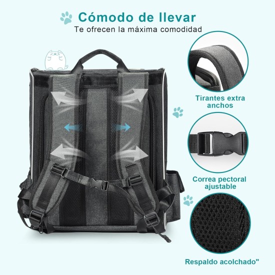Morpilot Cat Backpack Dog Backpack for Cats and Small Dogs 7 kg, Foldable Pet Backpack with Inner Safety Lead and Shell Morpilot Cat Backpack Dog Backpack for Cats and Small Dogs 7 kg, Foldable Pet Backpack with Inner Safety Lead and Shell