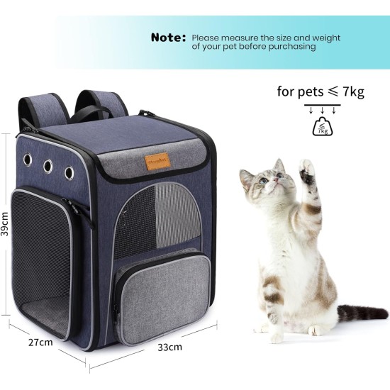 Morpilot Cat Backpack Dog Backpack for Cats and Small Dogs 7 kg, Foldable Pet Backpack with Inner Safety Lead and Shell Morpilot Cat Backpack Dog Backpack for Cats and Small Dogs 7 kg, Foldable Pet Backpack with Inner Safety Lead and Shell