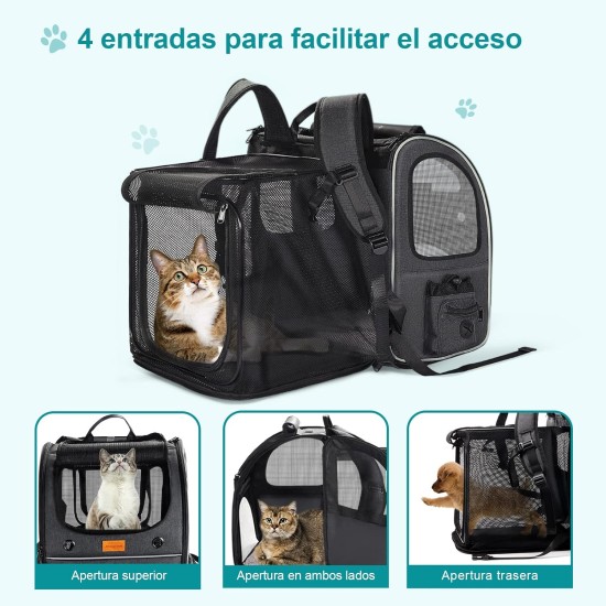 Morpilot Expandable Cat Backpack Large Cats Dog Backpack up to 8 kg Cat Backpack Large for Cats and Small Dogs Foldable with Inner Safety Lead and Pet Mat Morpilot Expandable Cat Backpack Large Cats Dog Backpack up to 8 kg Cat Backpack Large for Cats and Small Dogs Foldable with Inner Safety Lead and Pet Mat